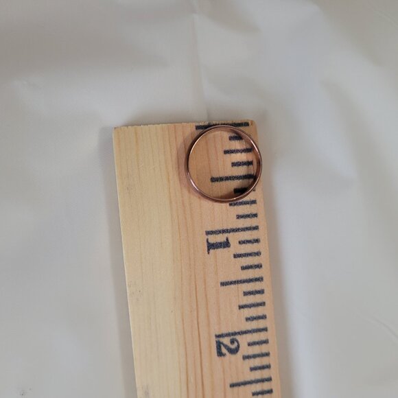 Copper Ring Smooth Wedding Band Size 5 3/4 - Picture 6 of 8